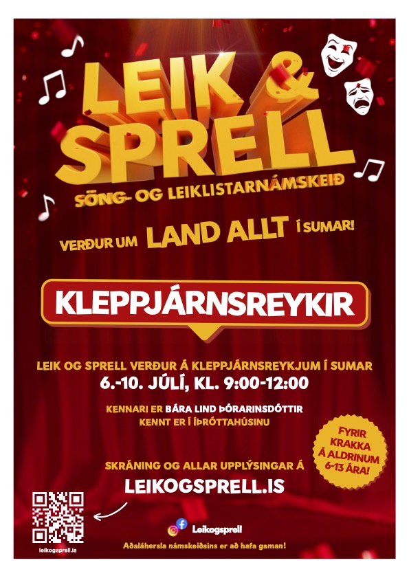 Leik og Sprell söng- og leiklistarnámskeið á Kleppjárnsreykjum