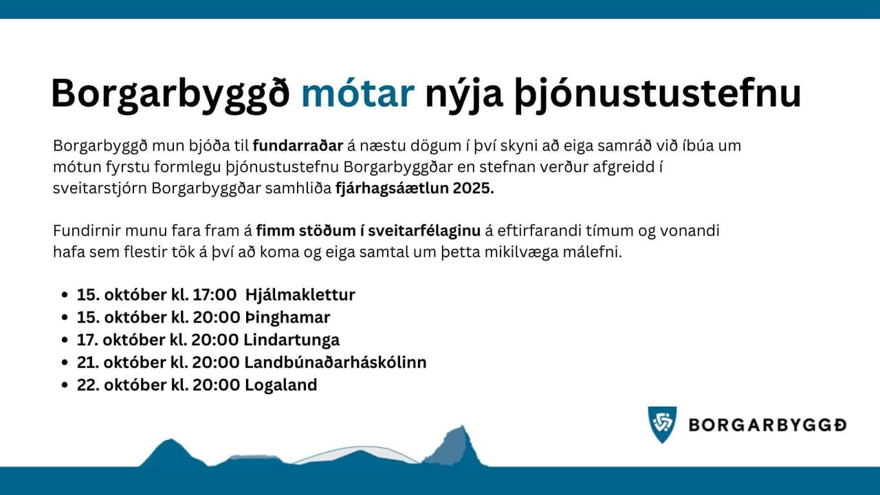 Borgarbyggð mótar nýja þjónustustefnu