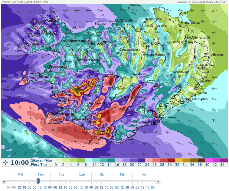 Stofnanir lokaðar 26.mars vegna óveðurs.
