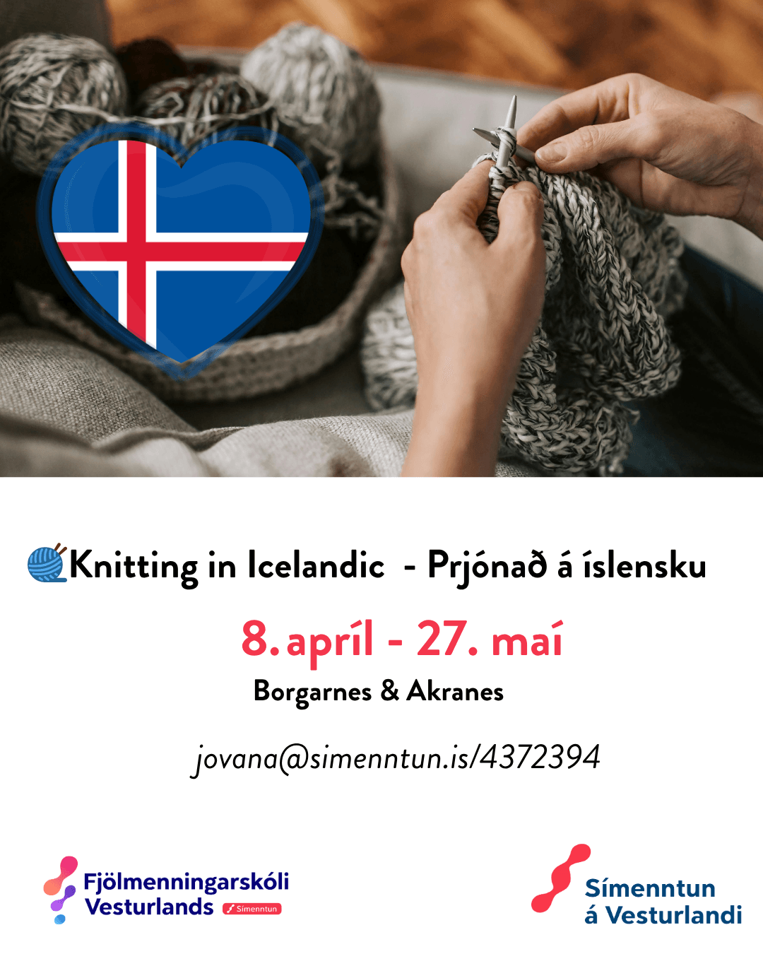 Prjónað á íslensku – Knitting in Icelandic